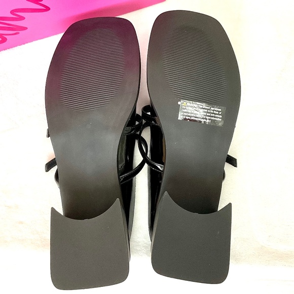 OLIVIA MILLER AQUARIUS BLACK PATENT LEATHER SQUARE TOE  MARY JANE SLIP ON SZ 8.5 - Picture 6 of 12